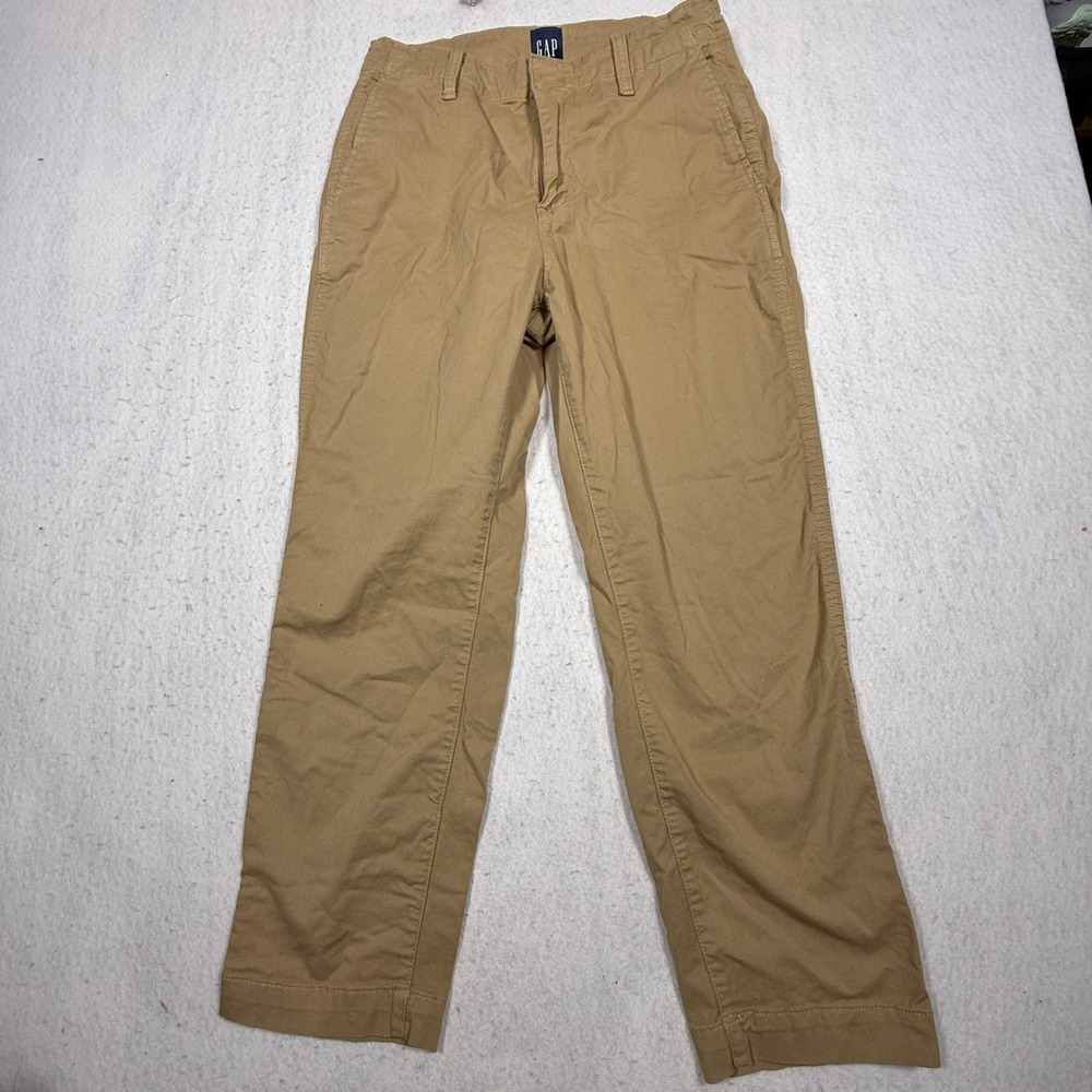 Gap Mens Khaki Chino Pants Straight Leg Tan Cotton Twill Size 10 32x26